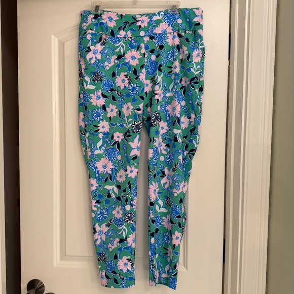 🌸 Lilly Pulitzer Luxletic Corso 28" Pant | Spearmint Golf Till You Drop | Sz 14 - Picture 2 of 4